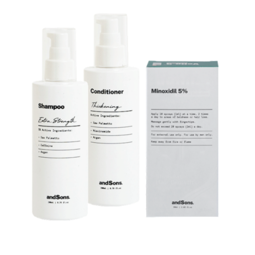 andSons Anti Hair Loss NonPrescription Kit (Shampoo + Conditioner + Minoxidil 5) Doctor
