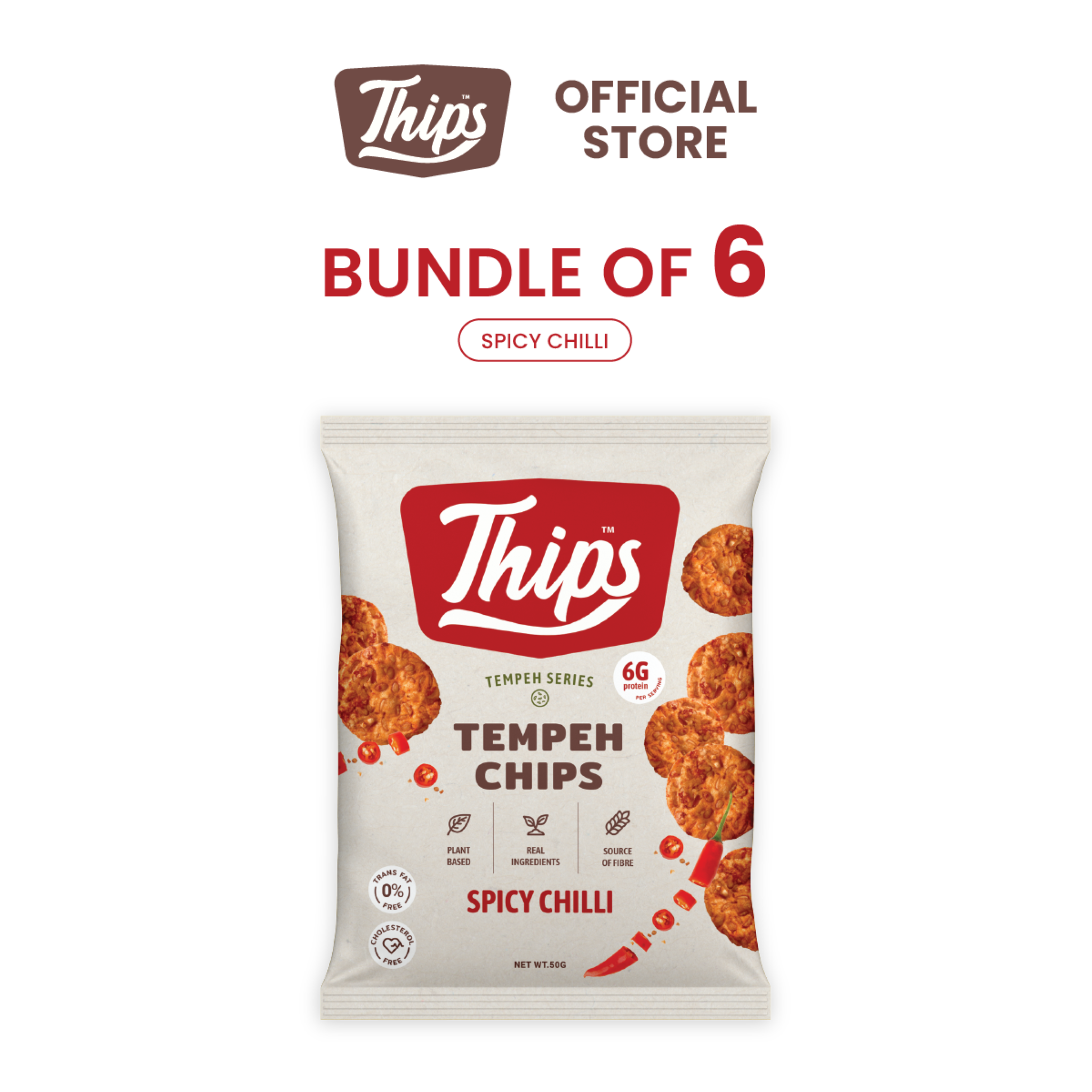 Thips Spicy Chili Tempeh Chips (Bundle of 6) Doctor Anywhere Marketplace
